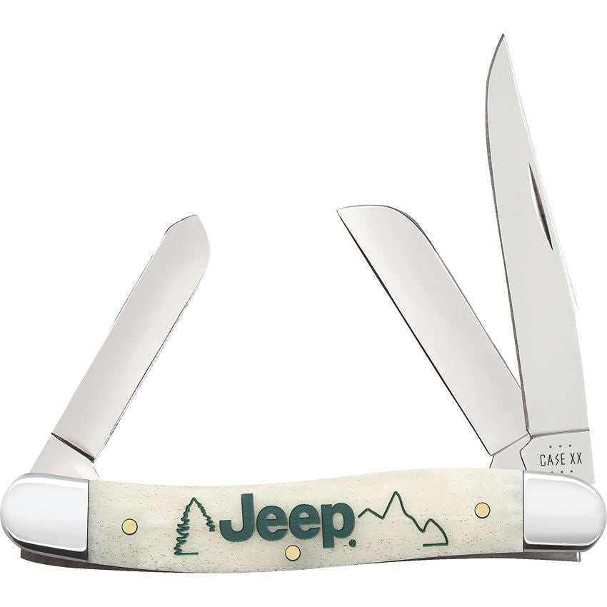 Case XX 27014 Jeep Medium Stockman Knife Natural Smooth Bone Handles