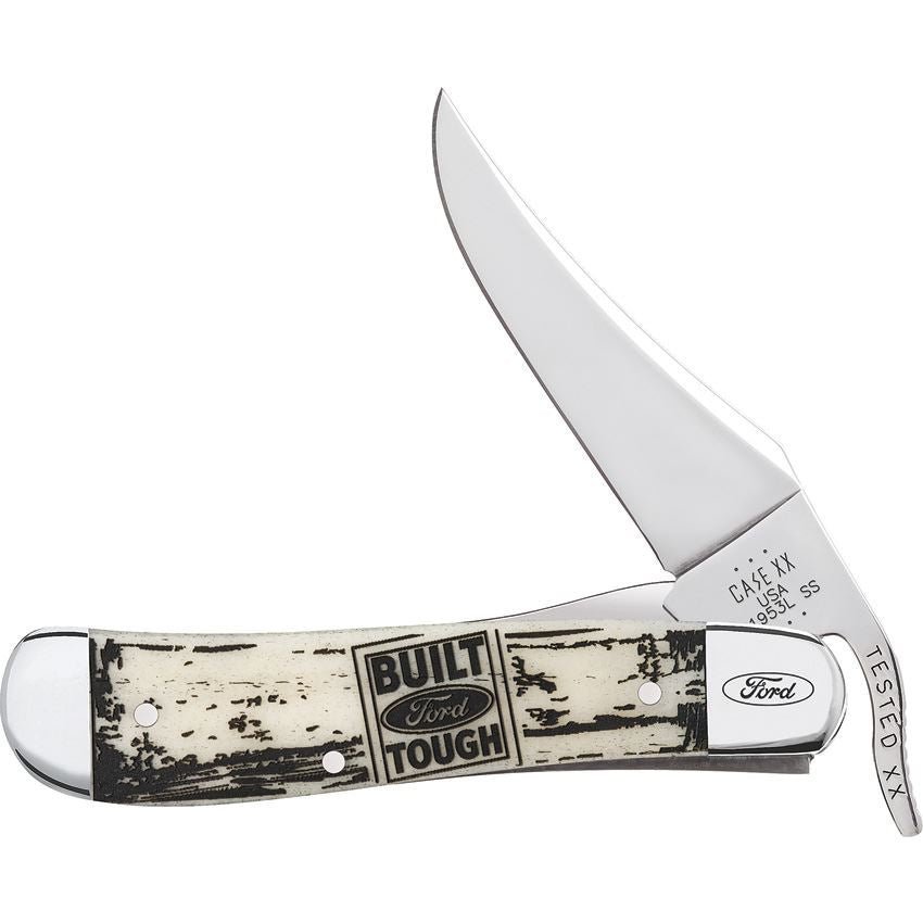 Case XX 14341 Ford Russlock Knife Natural Smooth Bone Handles