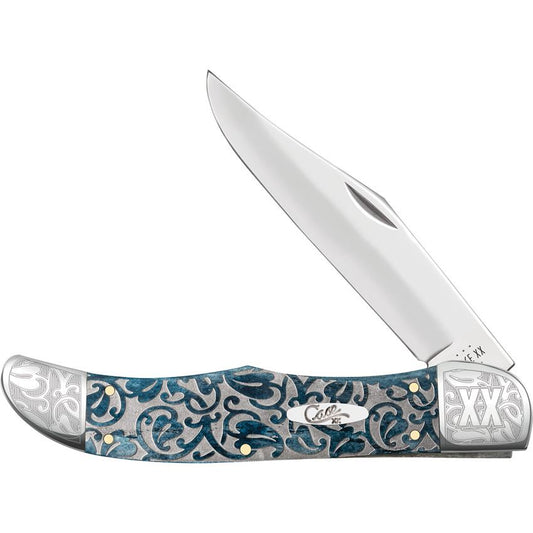 Case XX 10757 Folding Hunter Knife Mediterranean Blue Handles