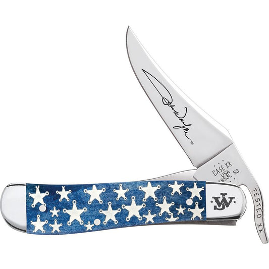 Case XX 10716 John Wayne Russlock Knife Blue Smooth Bone Handles