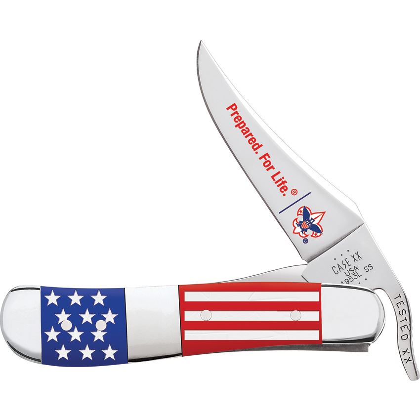 Case XX 18069 Boy Scout Russlock Knife Red/White/Blue Handles