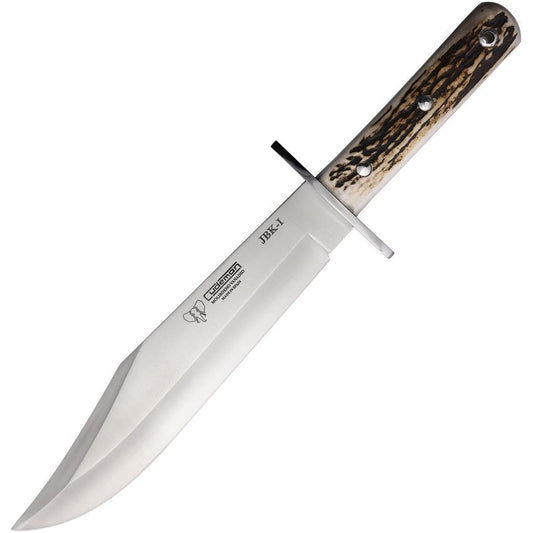 Cudeman 106C Satin Bowie Knife Stag Handles