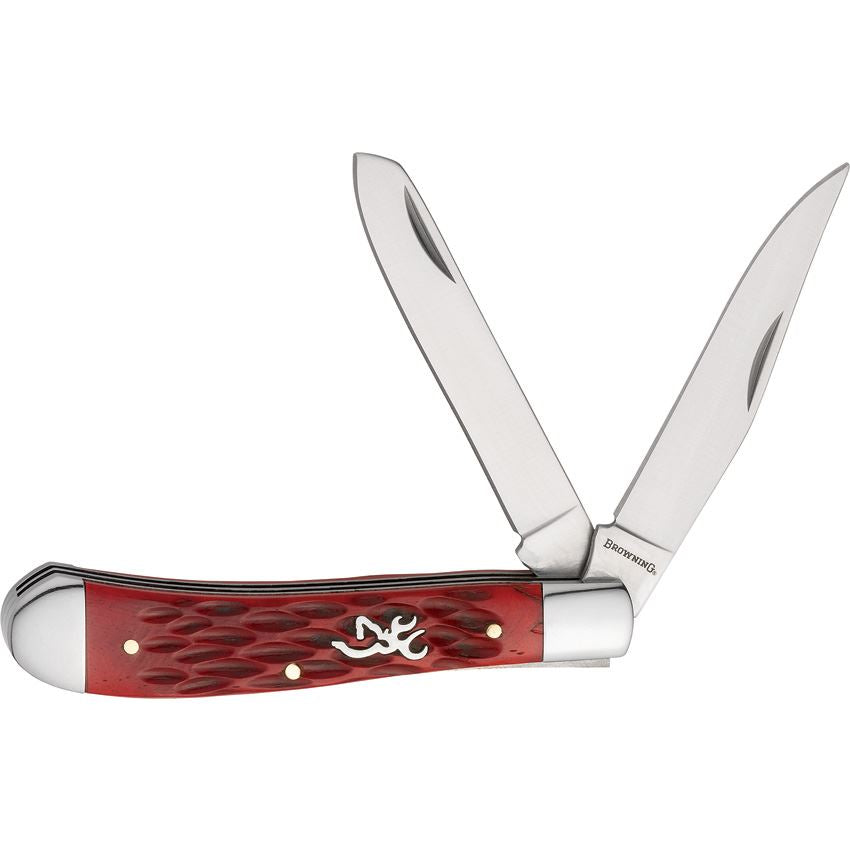 Browning 0547B Trapper Knife Red Jigged Bone Handles