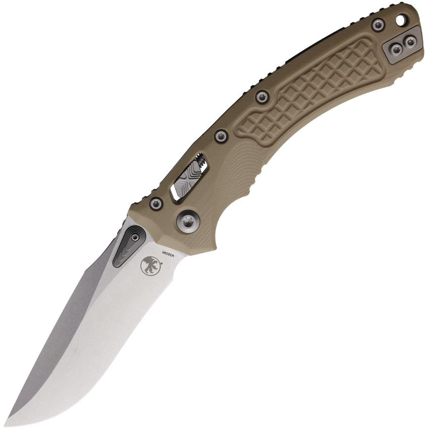 Microtech 17015 Amphibian Stonewash Single Edge Ram Lok Knife Tan Frag Handles