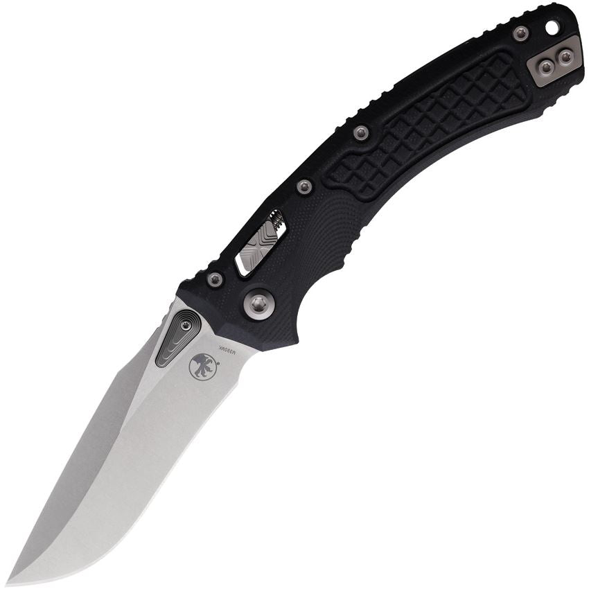 Microtech 17037 Amphibian Stonewash Single Edge Ram Lok Knife Black Frag Handles