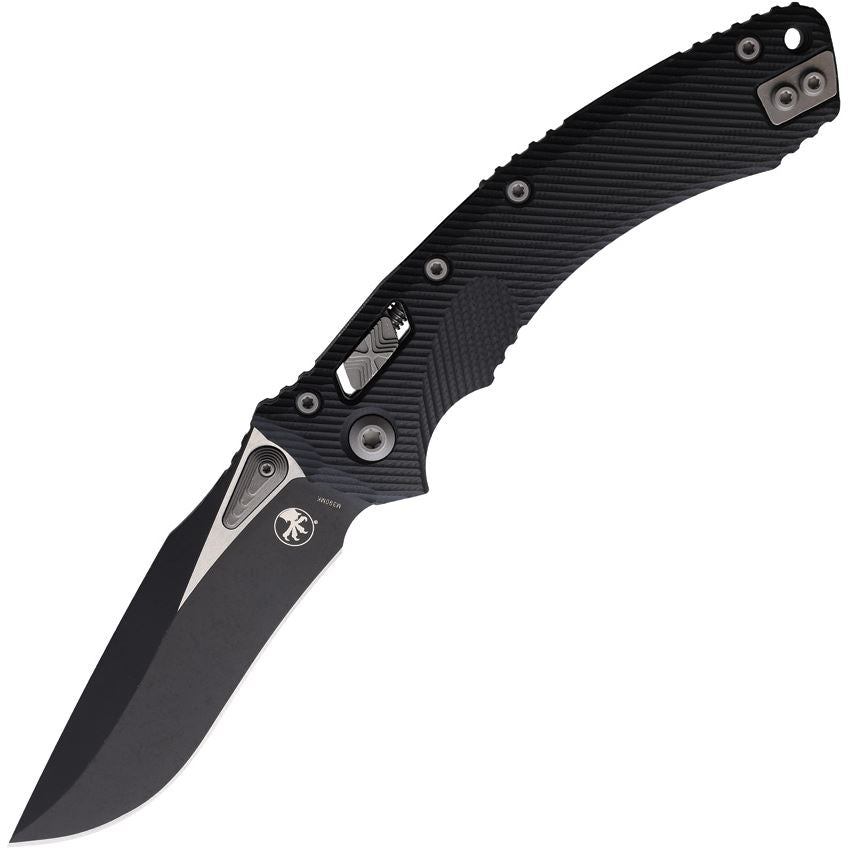 Microtech 16973 Amphibian Black Apocalyptic Single Edge Ram Lok Knife Black G10 Handles