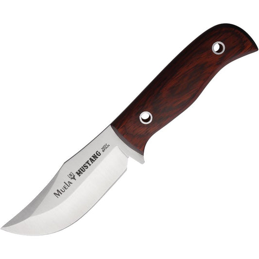 Muela 98371 Mustang Clip Point Fixed Blade Knife Brown Wood Handles