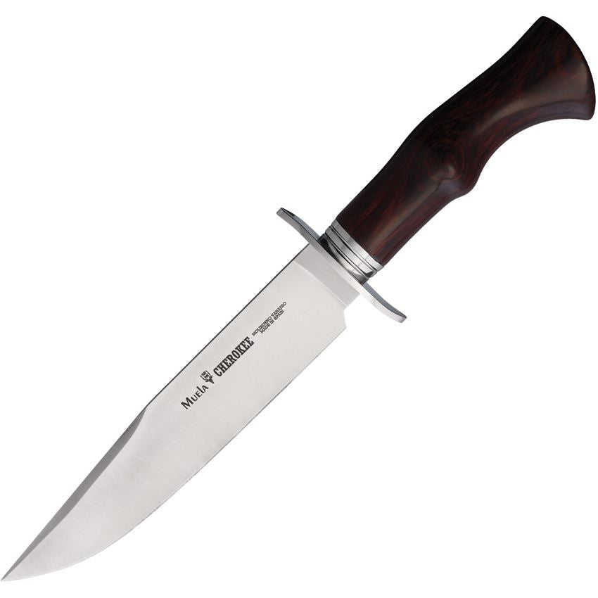 Muela 98095 Cherokee Bowie Fixed Blade Knife Rosewood/Pakkawood Handles