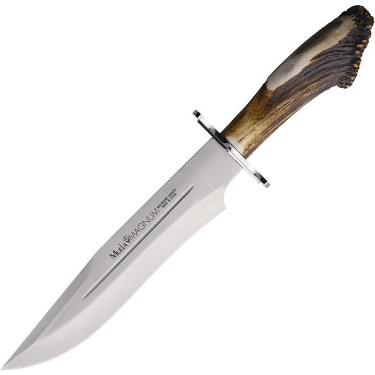 Muela 93282 Magnum Bowie Fixed Blade Knife Crown Stag Handles