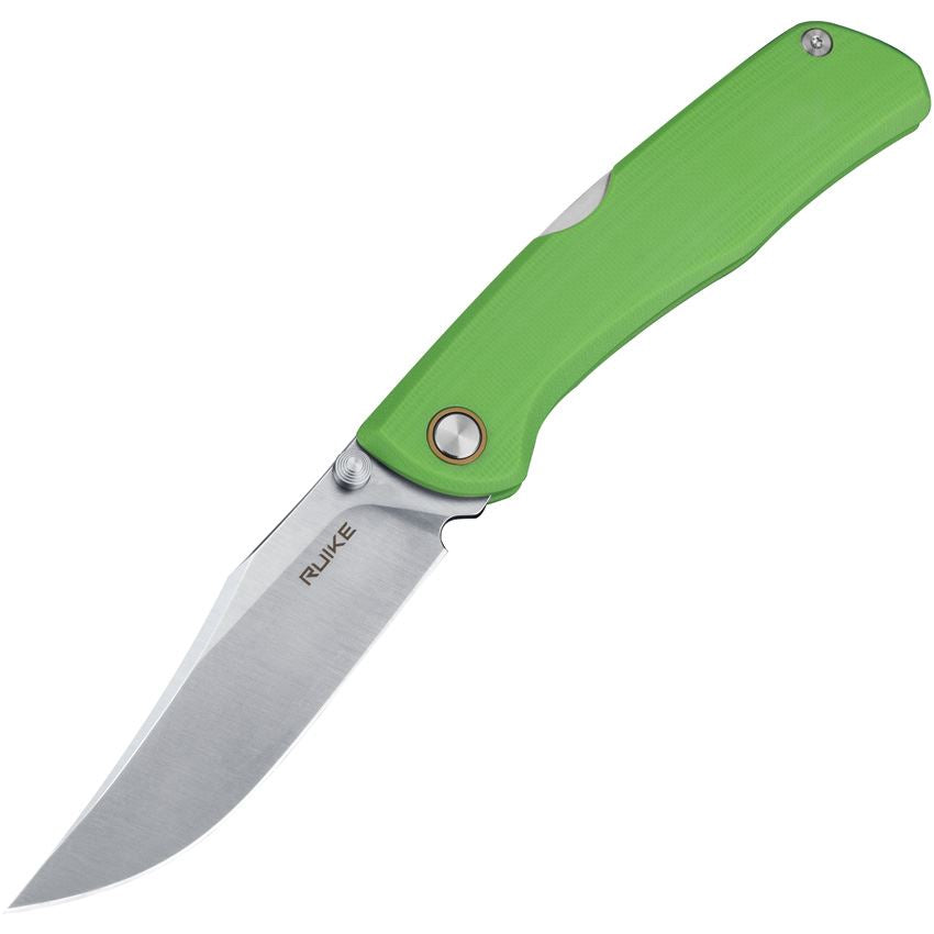 RUIKE P882G P882 Satin Lockback Knife Green Handles