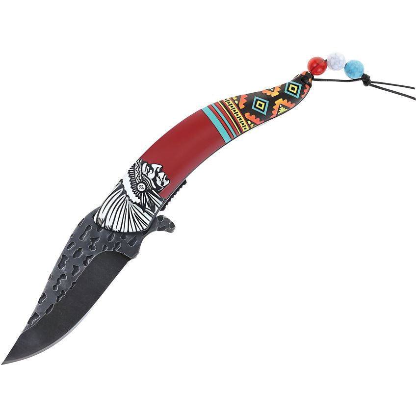 S-TEC 27026RD Chief Assist Open Linerlock Knife Red Handles