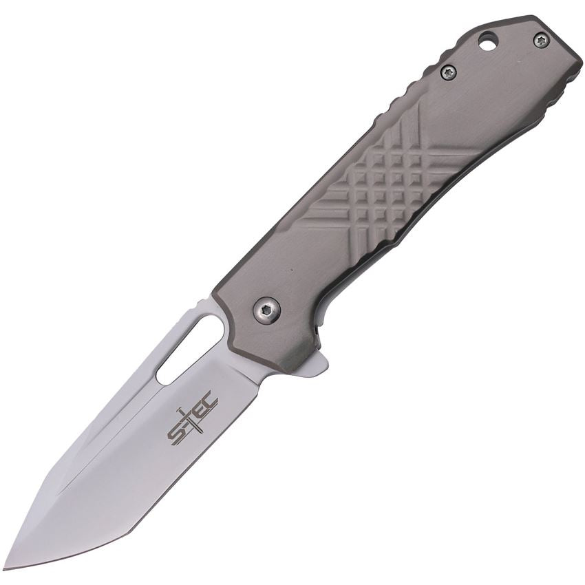 S-TEC 271284 Assist Open Bead Blast Tanto Linerlock Knife Gray Handles