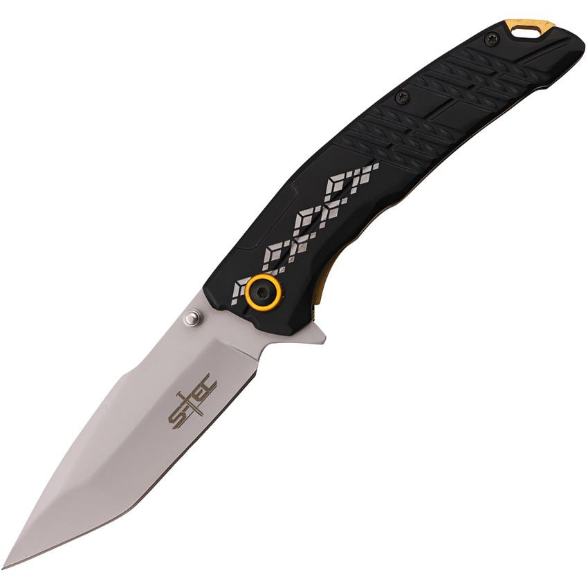 S-TEC 271286 Assist Open Bead Blast Linerlock Knife Black/Gold Handles