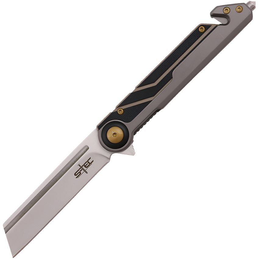 S-TEC 271288SL Assist Open Satin Framelock Knife Gray Handles