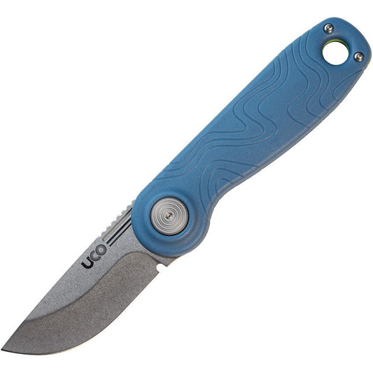 UCO 00574 Ingalls Stonewash D2 Slip Joint Knife Blue Handles