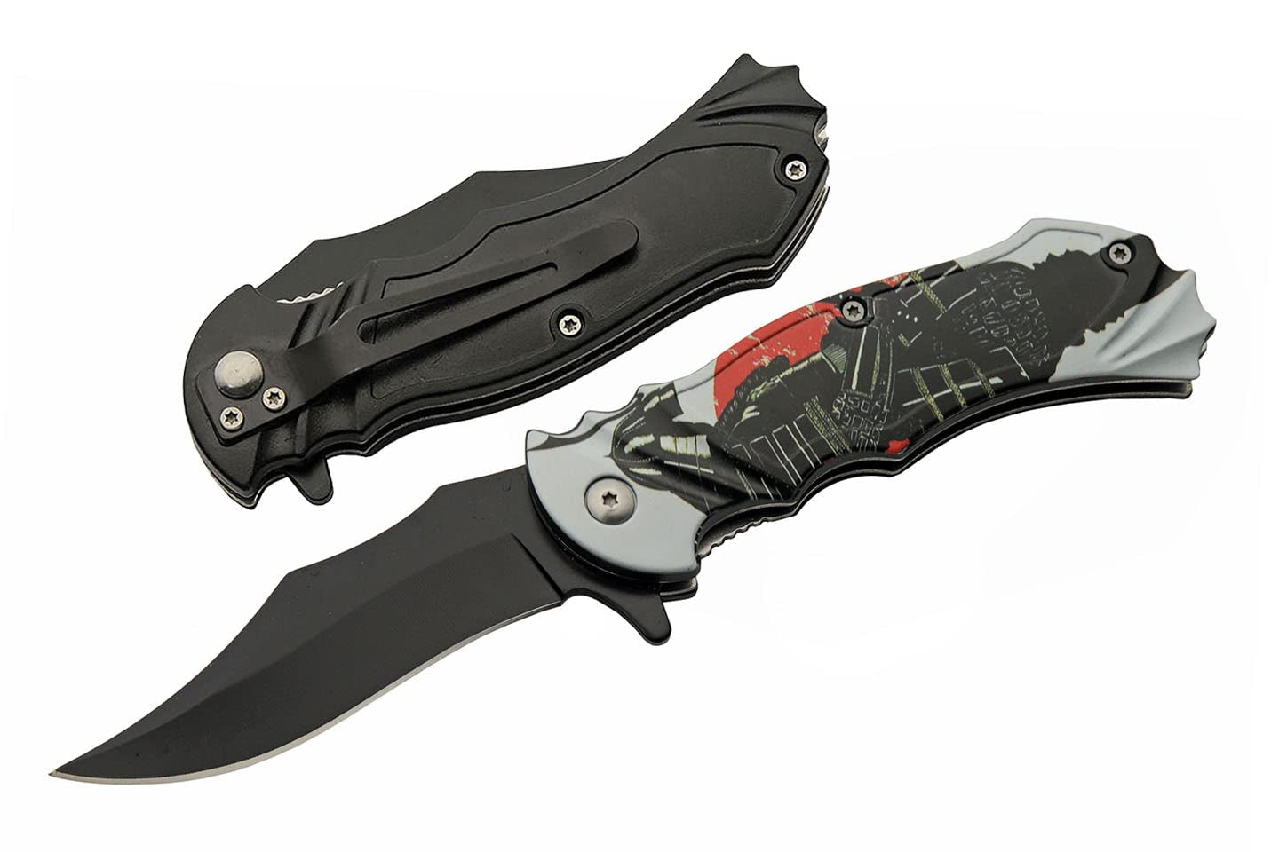 300573-SS Rising Sun Samurai Assisted Open Edc Folding Knife with Pocket Clip, 8" Length