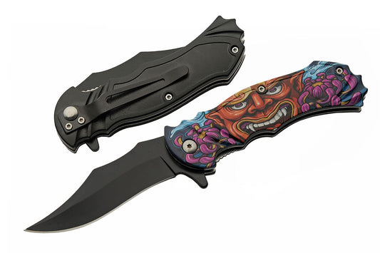 300572-WM Water Monster Assisted Open Edc Folding Knife with Pocket Clip, 8" Length