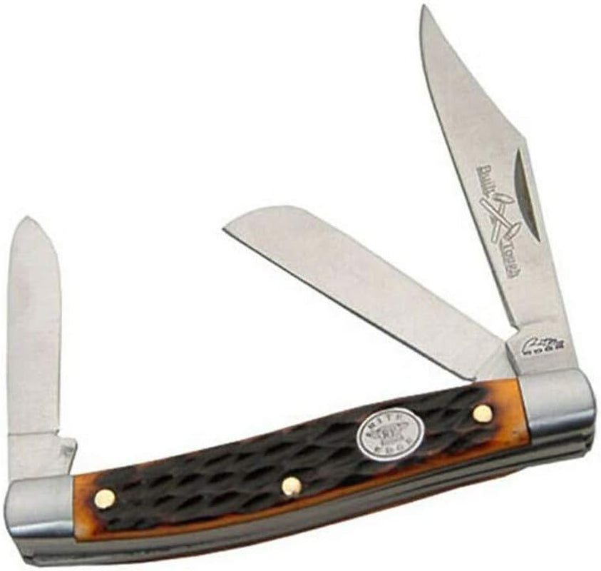 Rite Edge 3 Blade Stockman Knife, Brown, 3.5"