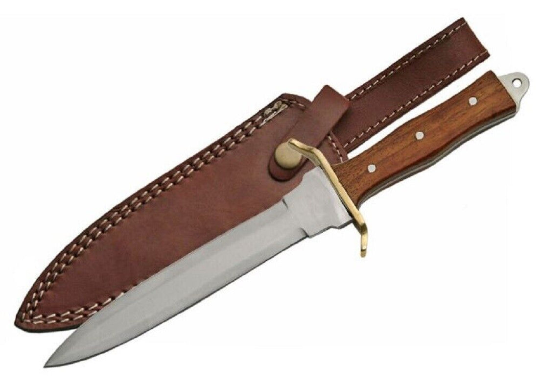 Tactical Military Combat Trench Knife with Premium Leather Sheath