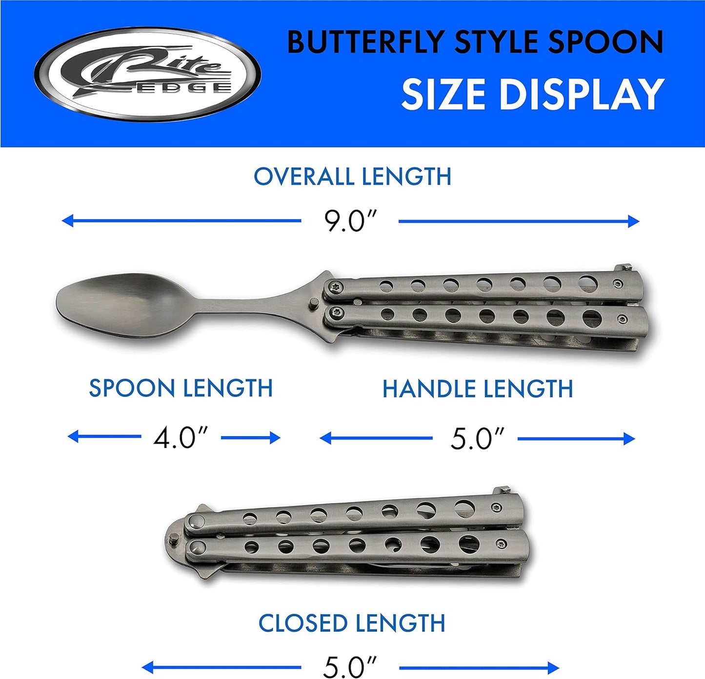 9” Silver-Finished Butterfly-Open Styled Travel/Camping Spoon (211521-SL)