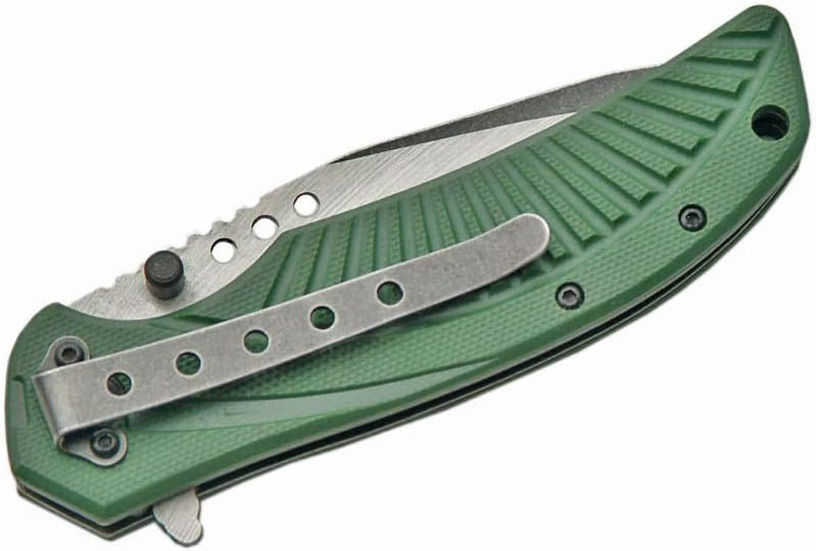 Men’S Gift 4.5” Green Tactical, Camping, Hunting, Survival, Indoor and Outdoor Activity Assisted Open Folding Knife