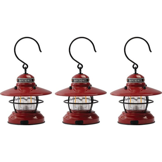 Barebones Living Edison Mini Lantern Red 3pk