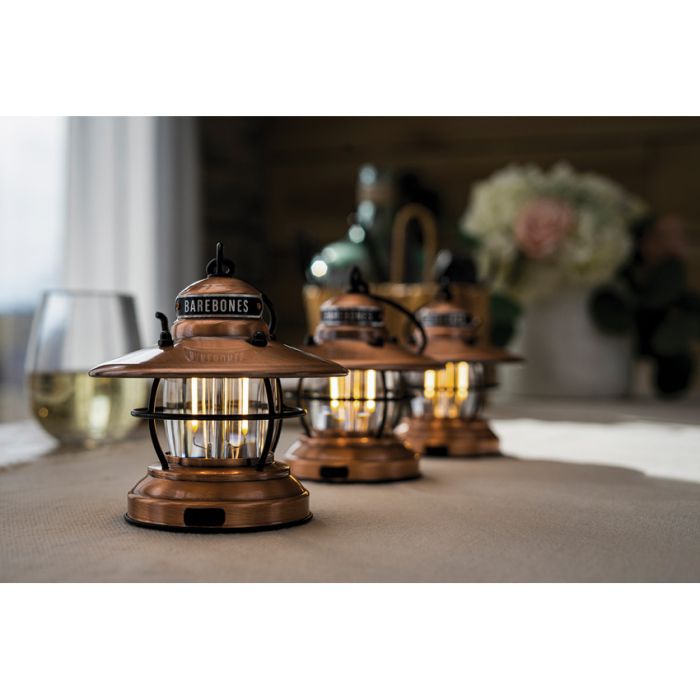 Barebones Living Edison Mini Lantern Copper 3pk