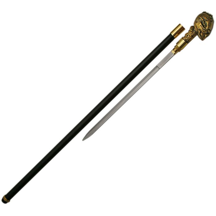 China Made Skull Sword Cane Brass