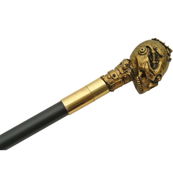 China Made Skull Sword Cane Brass