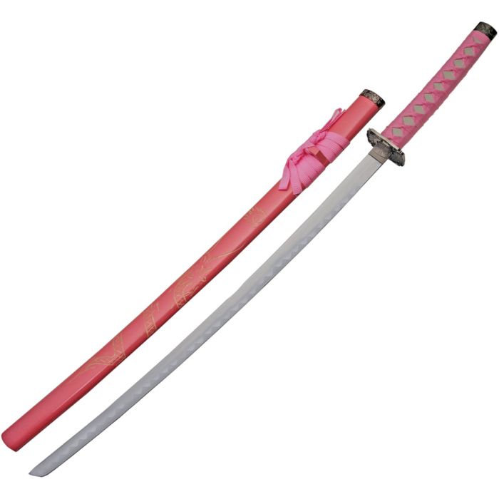 China Made Pink Dragon Katana Set 3pc