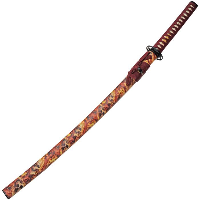 China Made Flaming Skull Katana