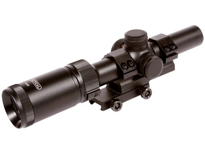 CenterPoint Adventure Class 1-4x20 Rifle Scope, Ill. Dot Reticle, 1/2 MOA, 3 MOA Dot, 1&quot; Tube, Weaver Mount