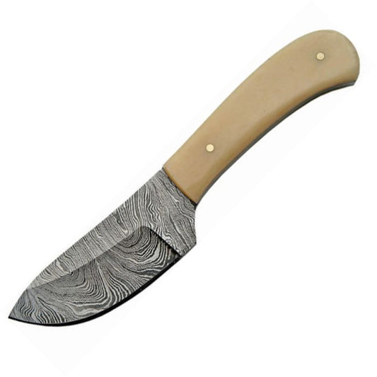 Damascus Skinner White Smooth Bone