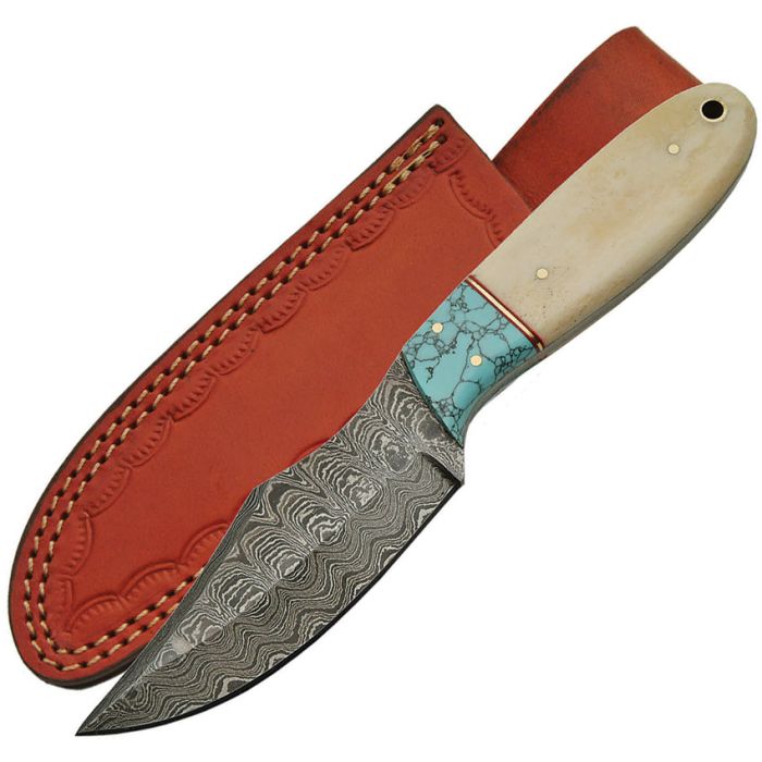 Damascus Turquoise Bone Skinner