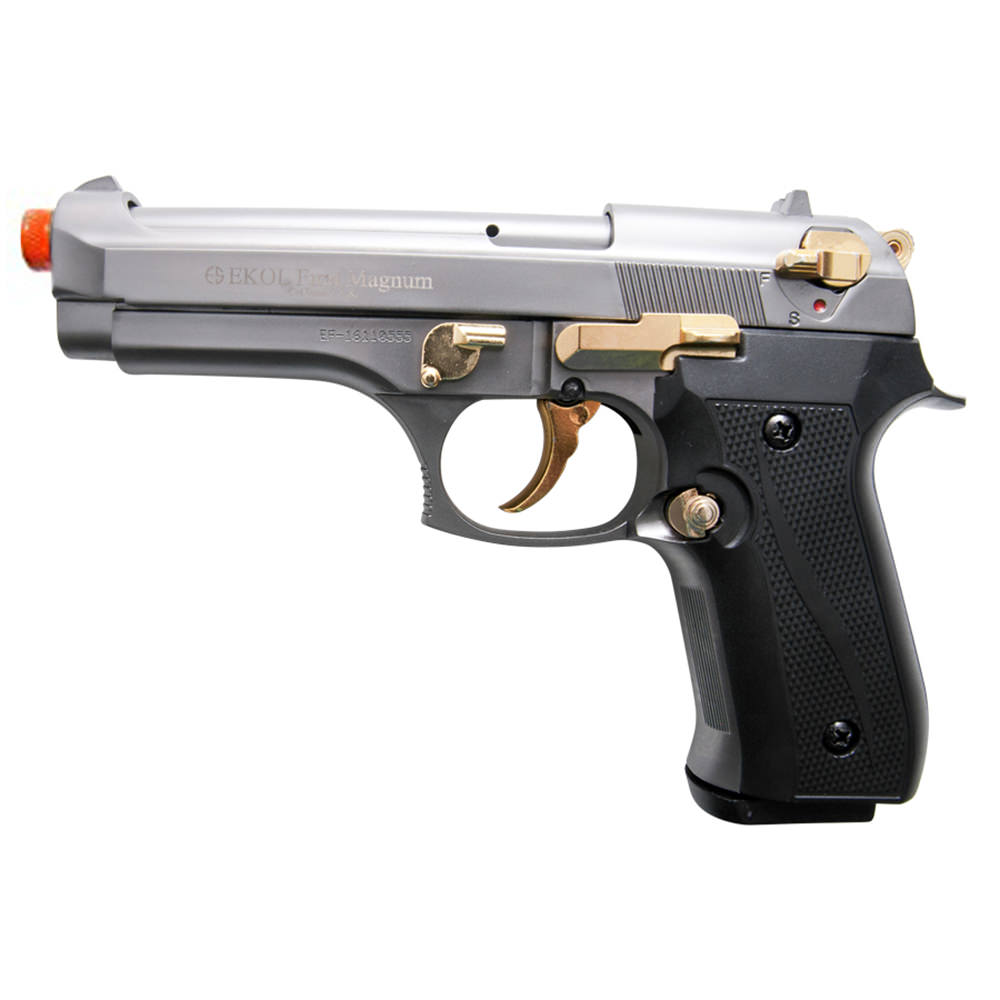 V92F Fume Finish with Gold Fittings - Front Firing Blank Gun