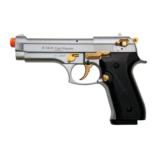 V92F Nickel Finish With Gold Fittings - Front Firing Blank Gun