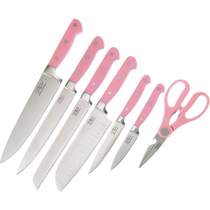 Hen & Rooster Seven Piece Kitchen Set Pink