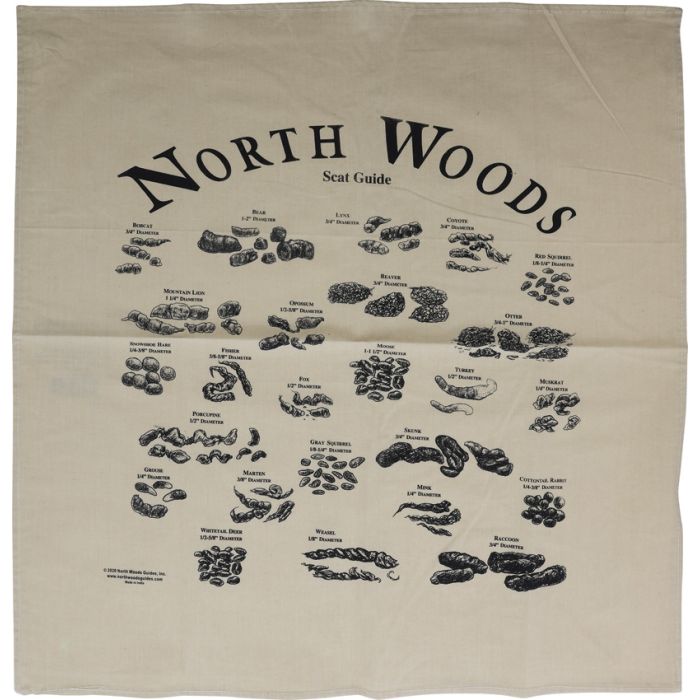 North Woods Field Guides Animal Scat Bandana Tan