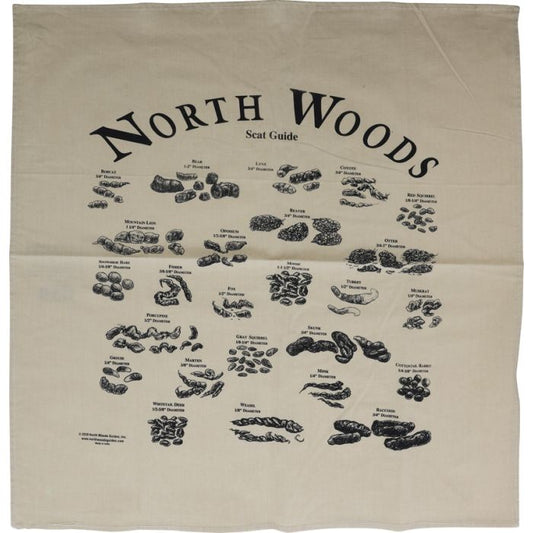 North Woods Field Guides Animal Scat Bandana Tan