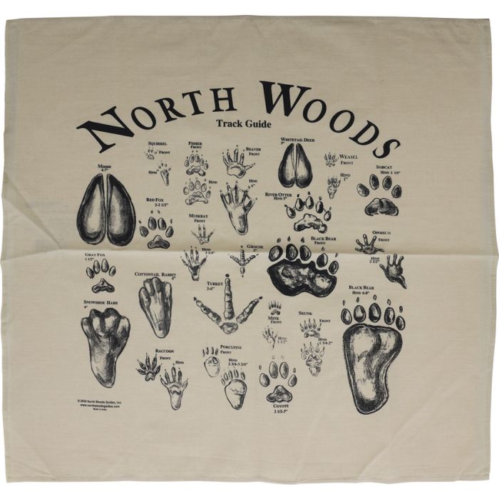 North Woods Field Guides Animal Track Bandana Tan