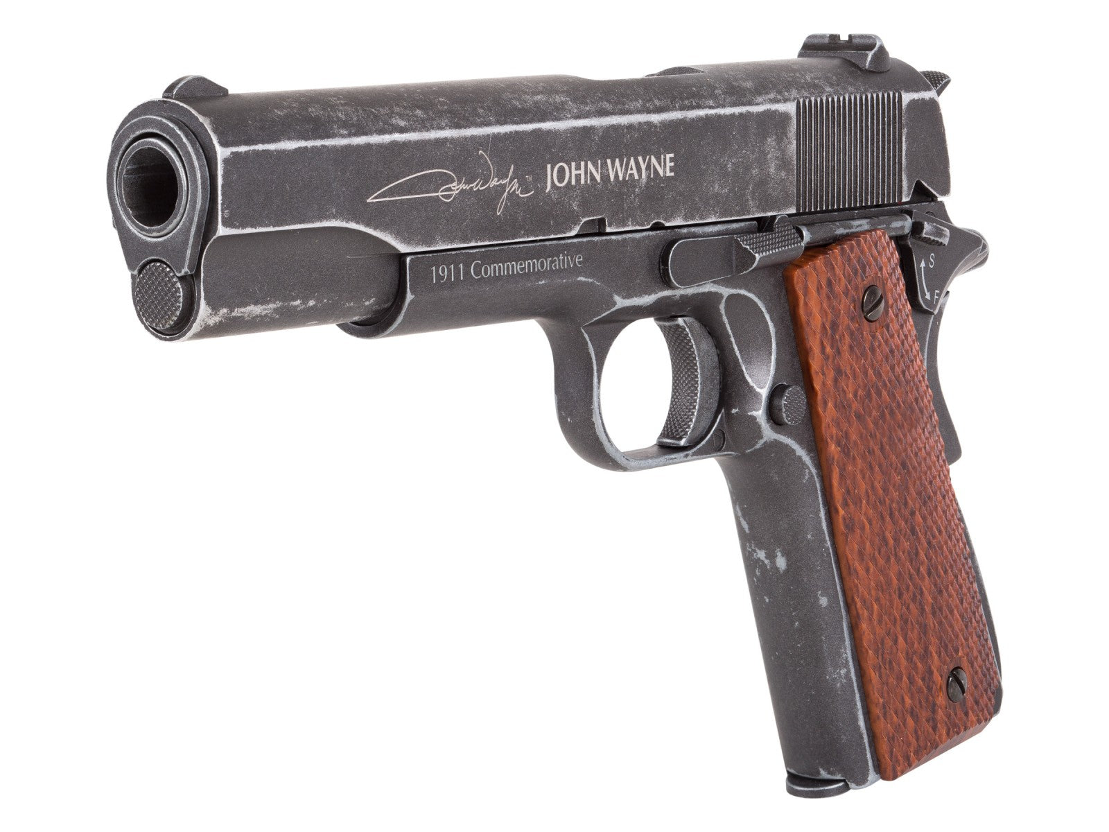 John Wayne 1911 Metal CO2 BB Pistol, Brown Grips