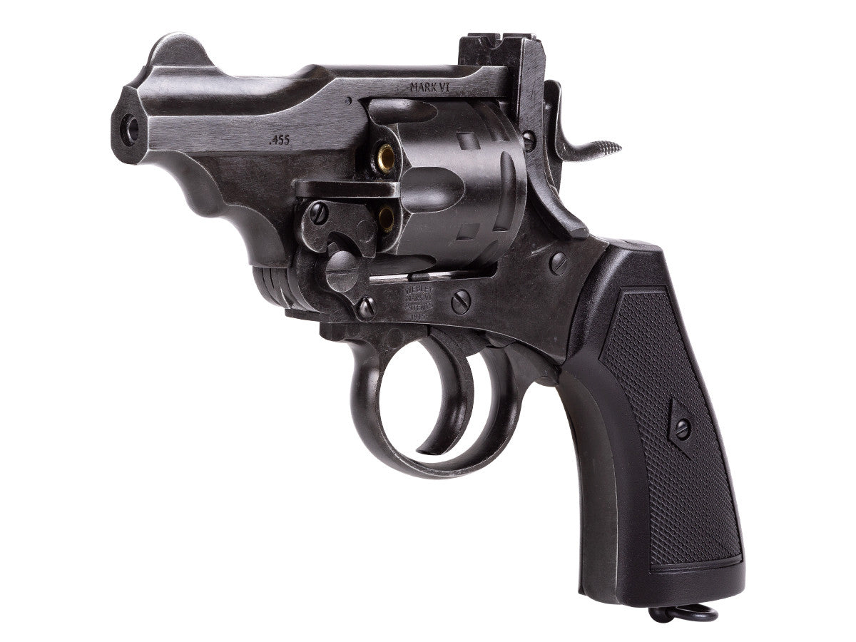 Webley MKVI CO2 Pellet Revolver, Battlefield Finish, 2.5"