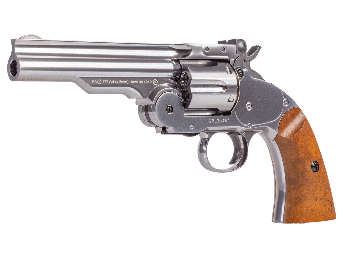 Schofield No. 3 Nickel CO2 BB Revolver, 5" Barrel