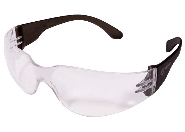 Crosman Safety Glasses, Clear Lens, Black Temples