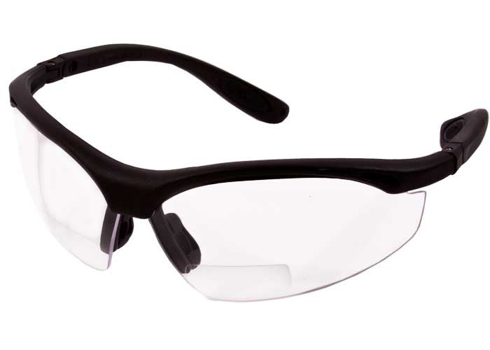 Radians Pro RX 2.0+ Bi-Focal Shooting Glasses, Clear Lenses, Adj. Temples