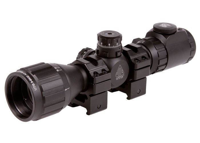 UTG 3-9x32 AO Bug Buster Rifle Scope, EZ-TAP, Illuminated Mil-Dot Reticle, 1/4 MOA, 1&quot; Tube, Weaver/Picatinny Rings