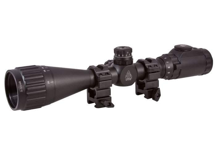 Leapers UTG 3-9x40 AO True Hunter Rifle Scope, EZ-TAP, Illuminated Mil-Dot Reticle, 1/4 MOA, 1&quot; Tube, See-Thru Weaver Rings