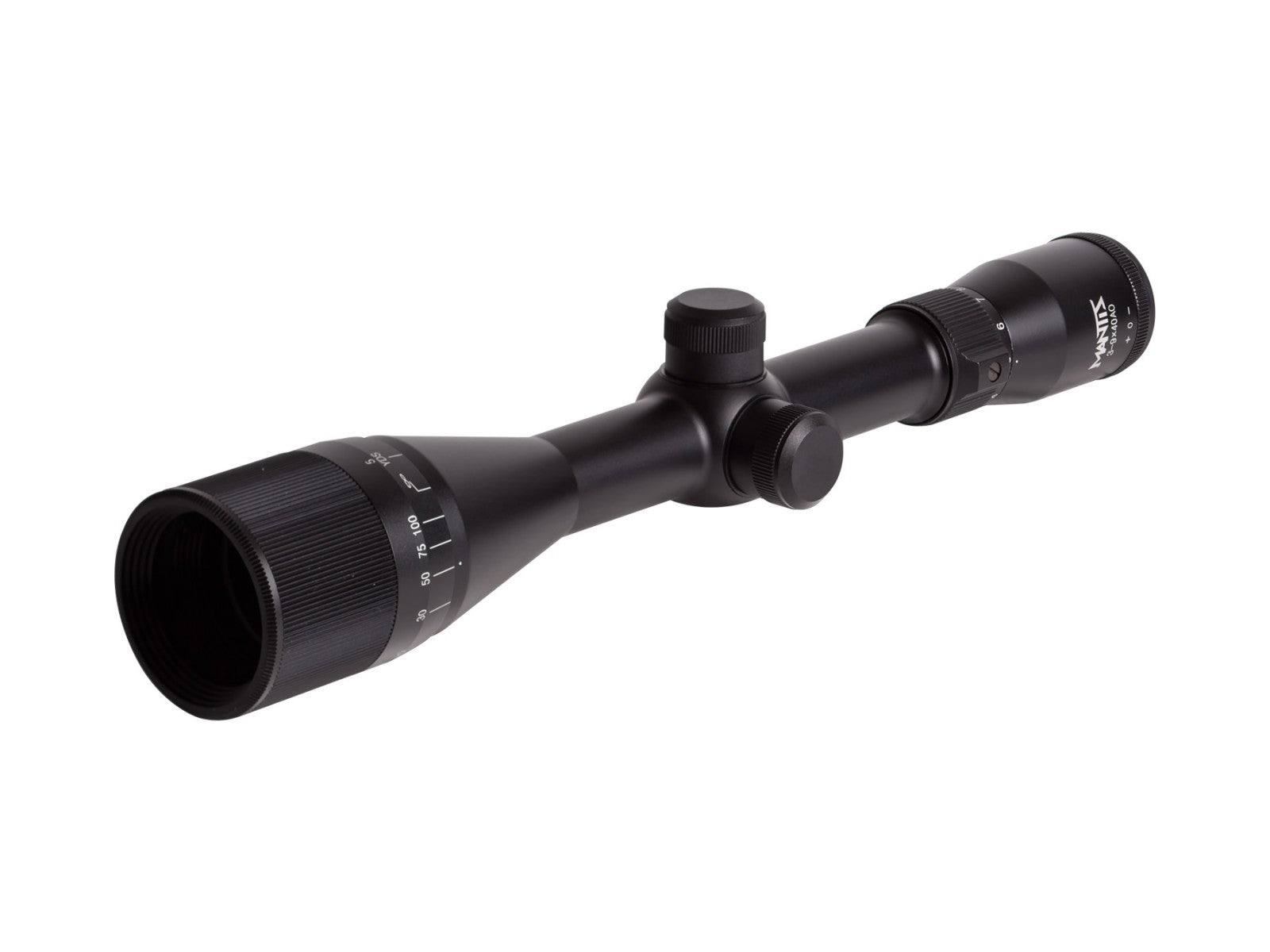 Mantis 3-9x40 AO Rifle Scope, Mil-Dot Reticle, 1/4 MOA, 1&quot; Tube