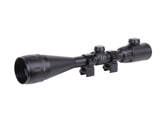 CenterPoint 6-20x50 AO Rifle Scope, Illuminated TAG-Style Reticle, 1&quot; Tube, Picatinny Rings