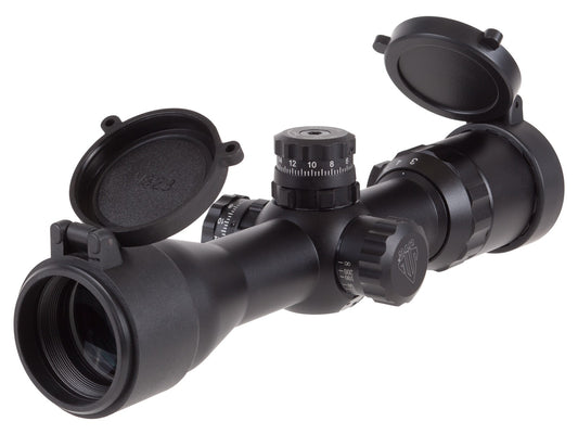 UTG 3-12x32 AO Bug Buster Rifle Scope, Mil-Dot Reticle, 1/3 MOA, 1&quot; Tube, Medium Weaver Rings